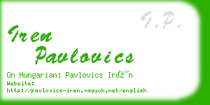 iren pavlovics business card